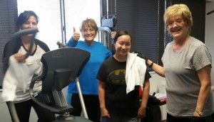 Dr Whitomb's staff at workout